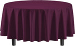 Plum Round Plastic Table Cover
