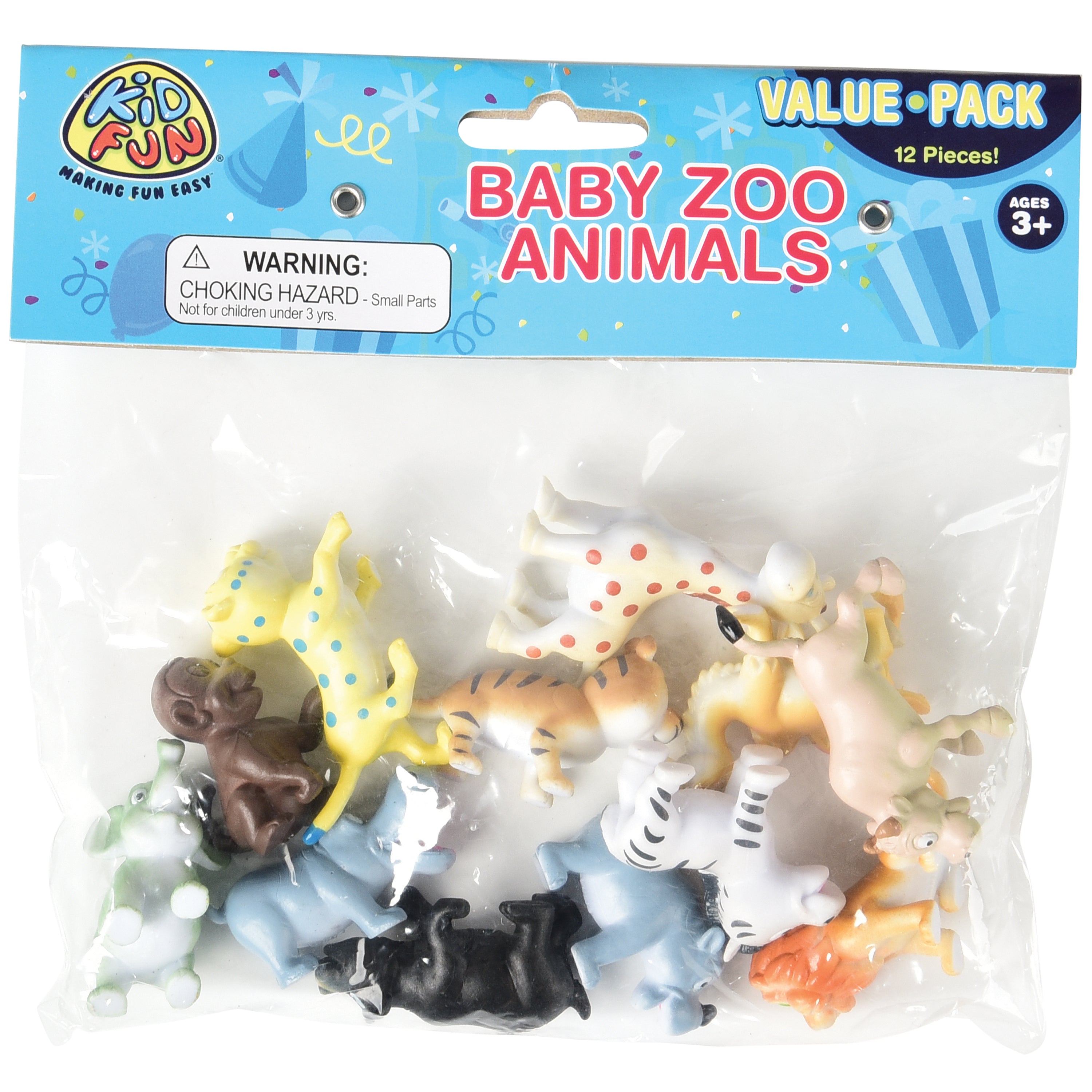 Eco-Friendly Baby Zoo Animals - 12 Count