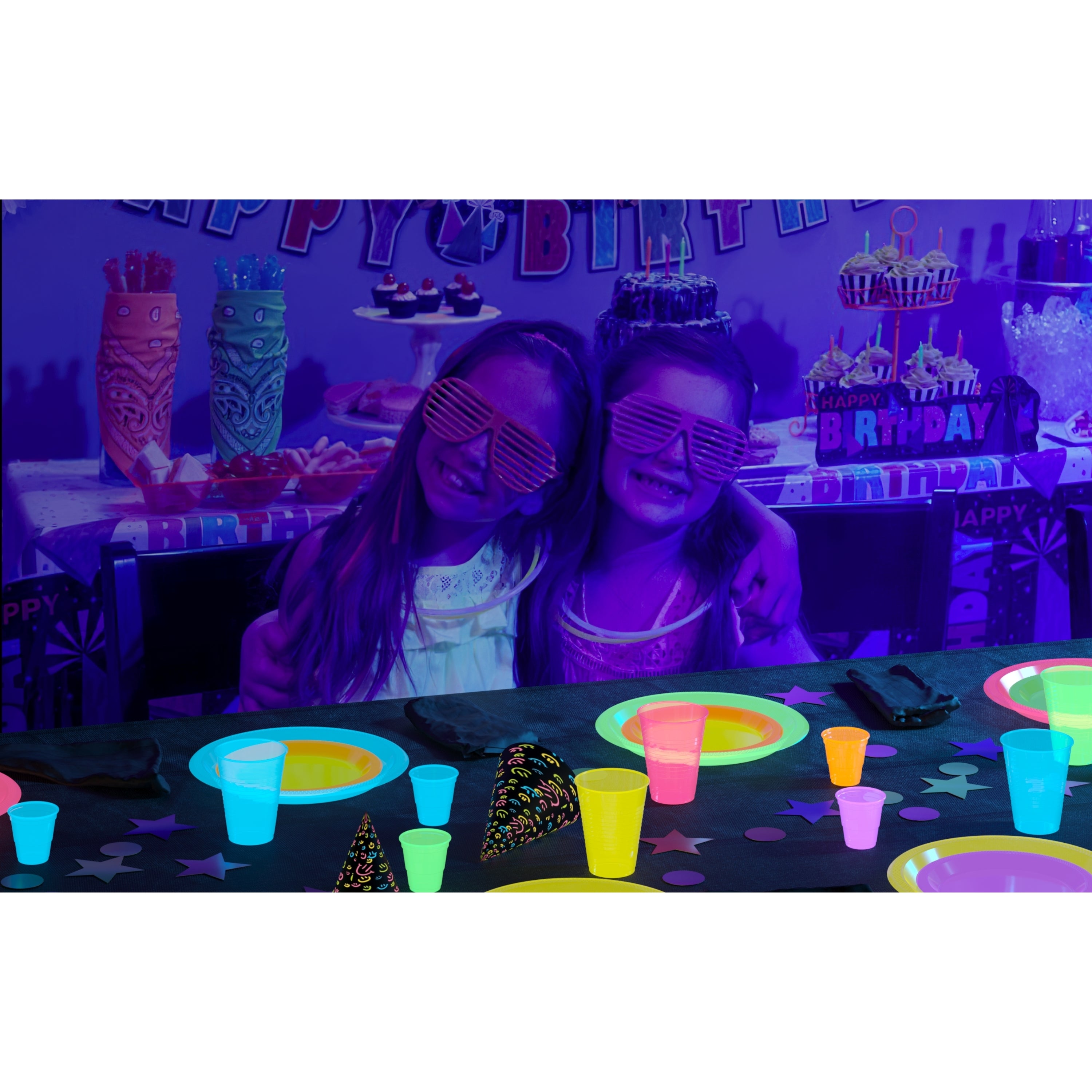 Unleashed - 7 In. Neon Assorted Color Plastic Plates - 60 Ct.