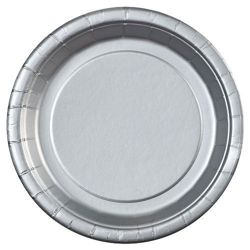 Party Dimensions 71872 24 Count Paper Plate, 7-Inch, Silver