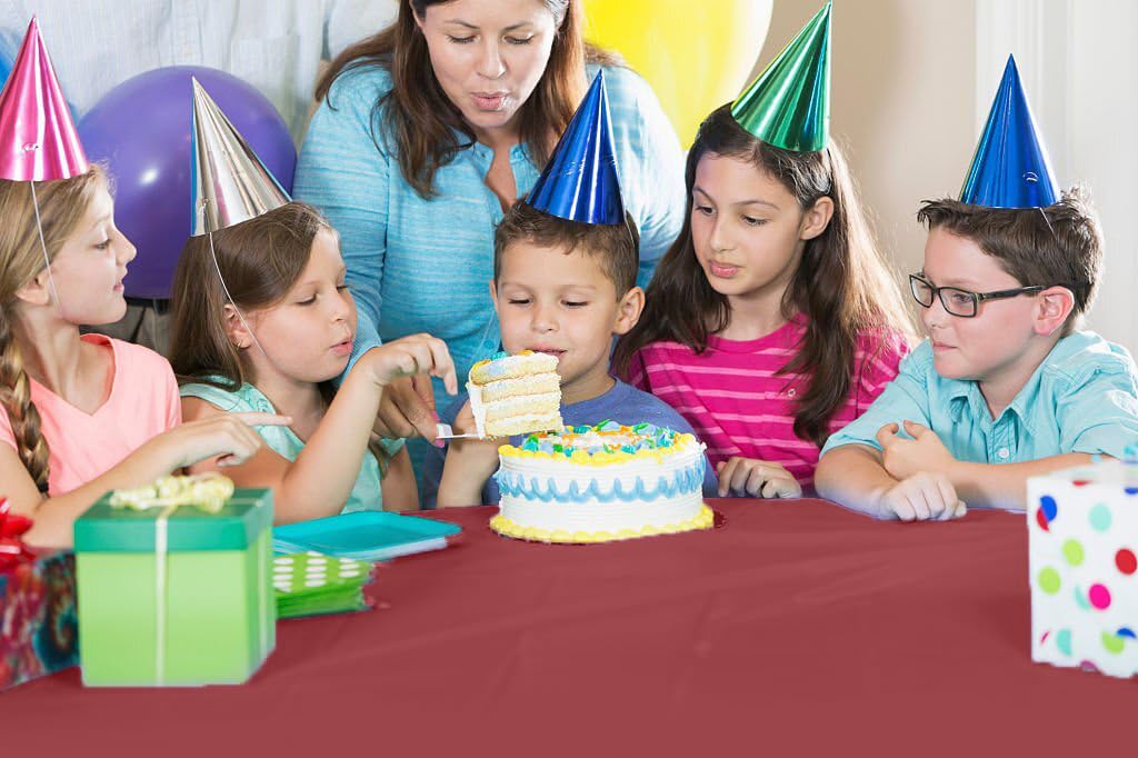 54 In. x 100 Ft. Cut To Size Table Roll  | Burgundy | Case of 6