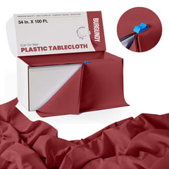 54 In. x 100 Ft. Cut To Size Table Roll  | Burgundy | Case of 6