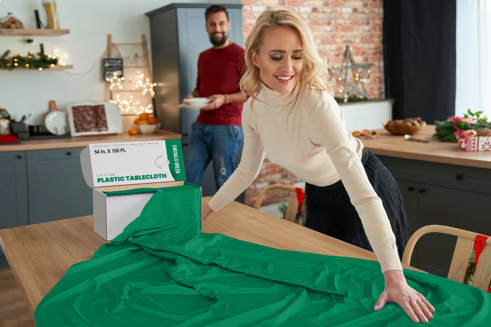 54 In. x 100 Ft. Cut To Size Table Roll | Emerald Green