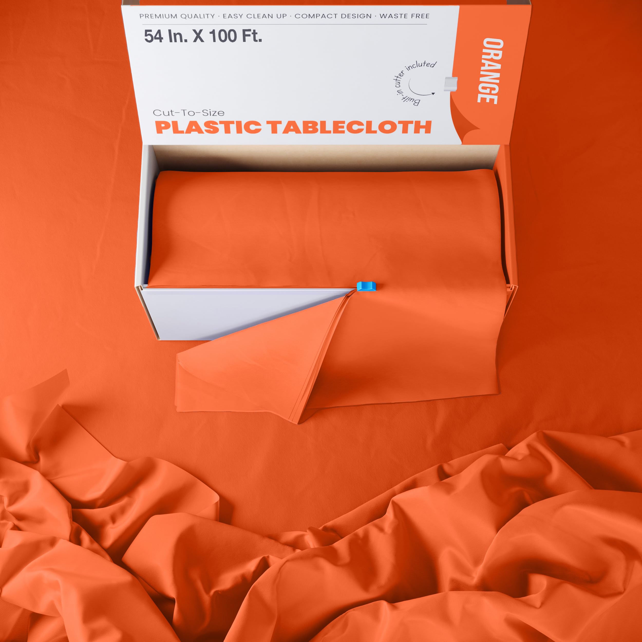 54 In. x 100 Ft. Cut To Size Table Roll  | Orange | Case of 6