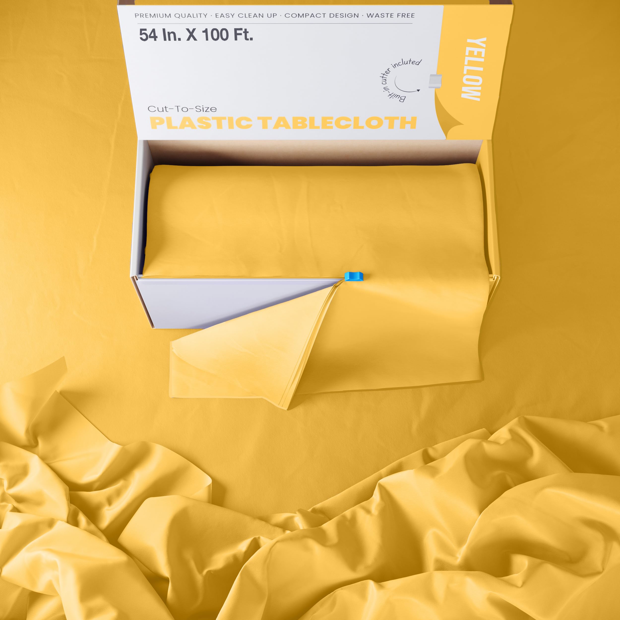 54 In. x 100 Ft. Cut To Size Table Roll  | Yellow | Case of 6