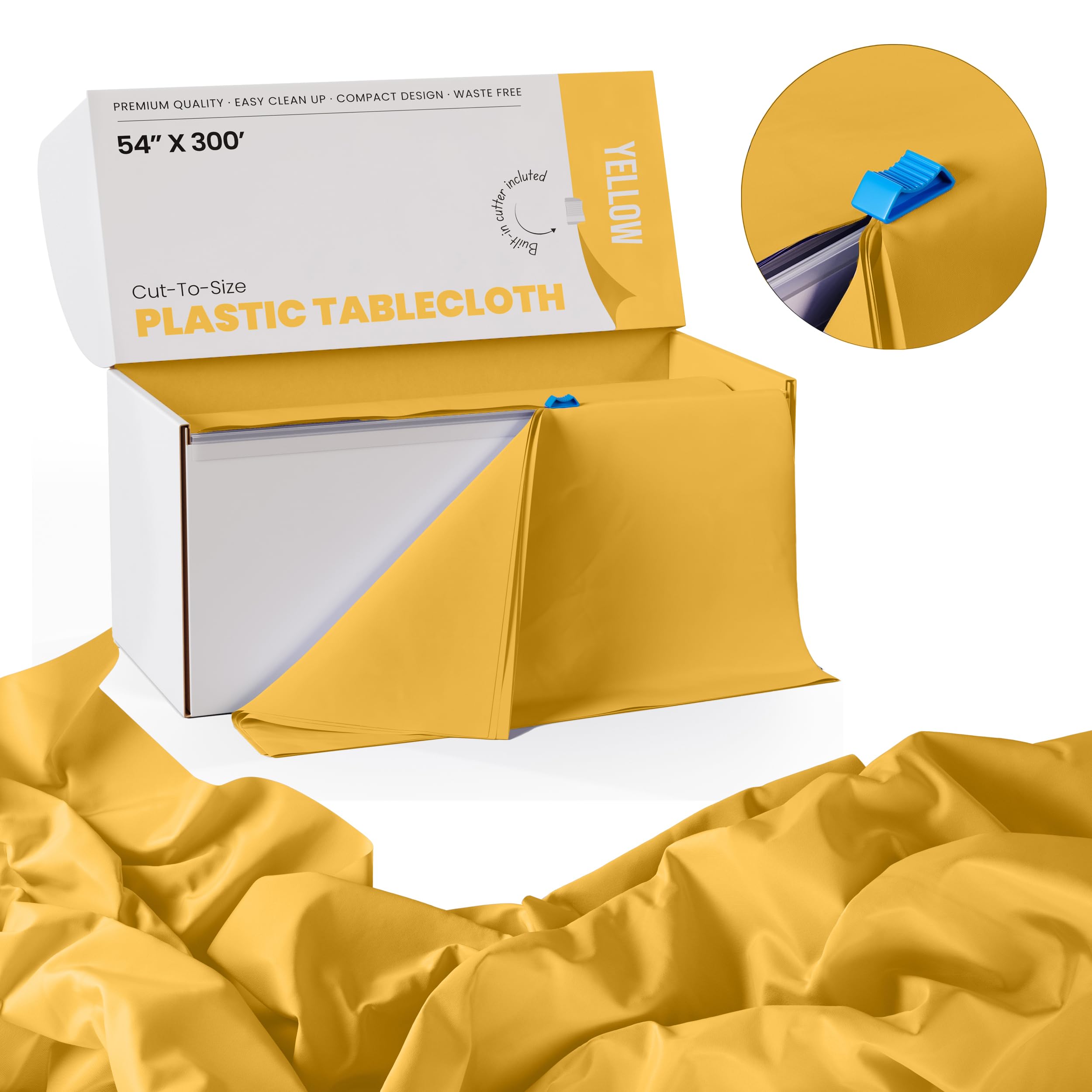 54 In. x 300 Ft. Cut To Size Table Roll  | Yellow | Case of 4