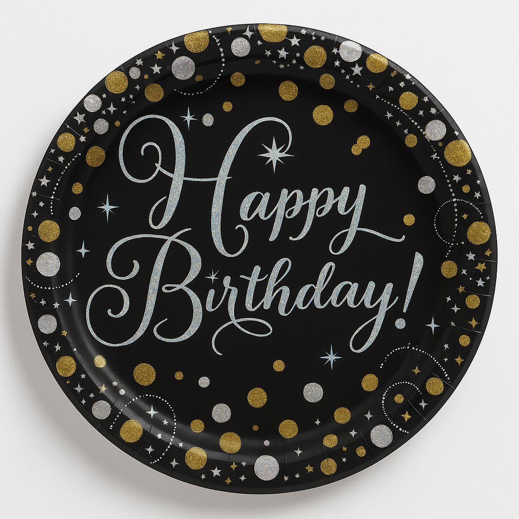 Prismatic Celebration 7" Round Birthday Plates