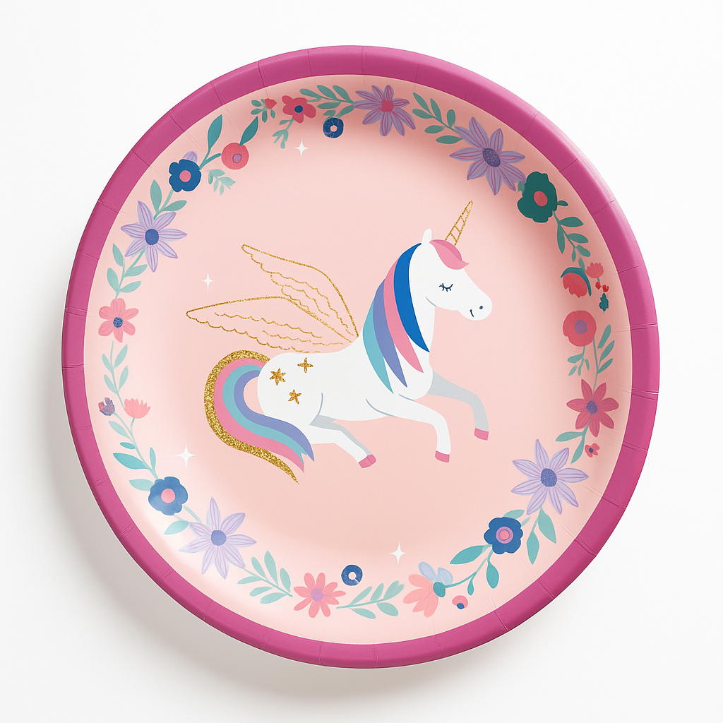 Enchanting Unicorn 6.75" Paper Plates - Set of 8