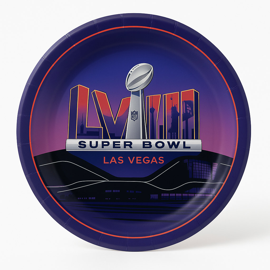 Super Bowl LVIII 6.75" Round Paper Plates