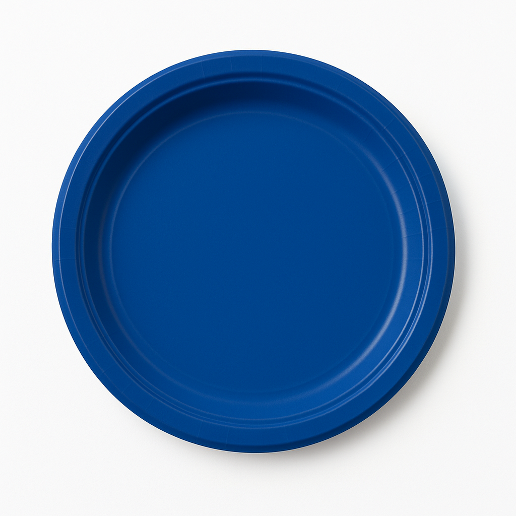 Bright Royal Blue 7" Paper Dessert Plates - 20 Pack