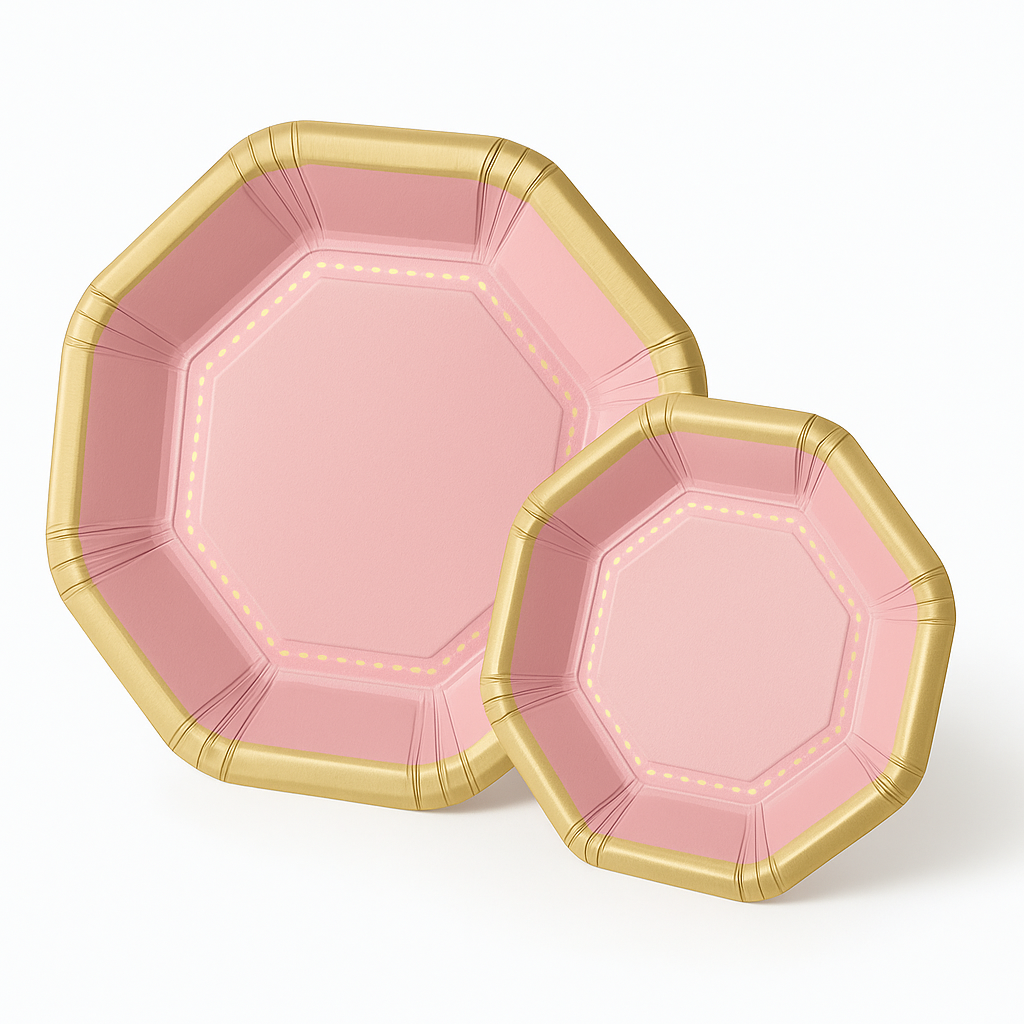 Premium 10" New Pink Paper Plates - Multipack