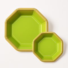 Premium Kiwi Green 10" Octagonal Paper Plates - Pack of Multi