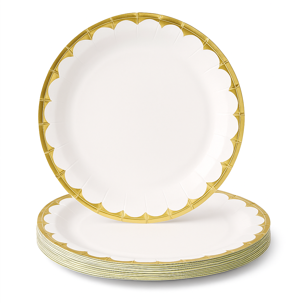 Elegant White 10" Round Paper Plates