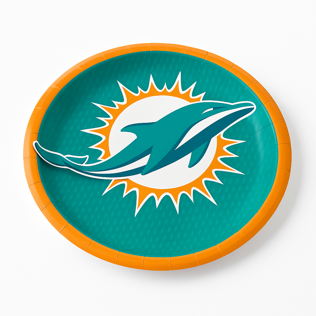 Miami Dolphins 9" Round Paper Plates