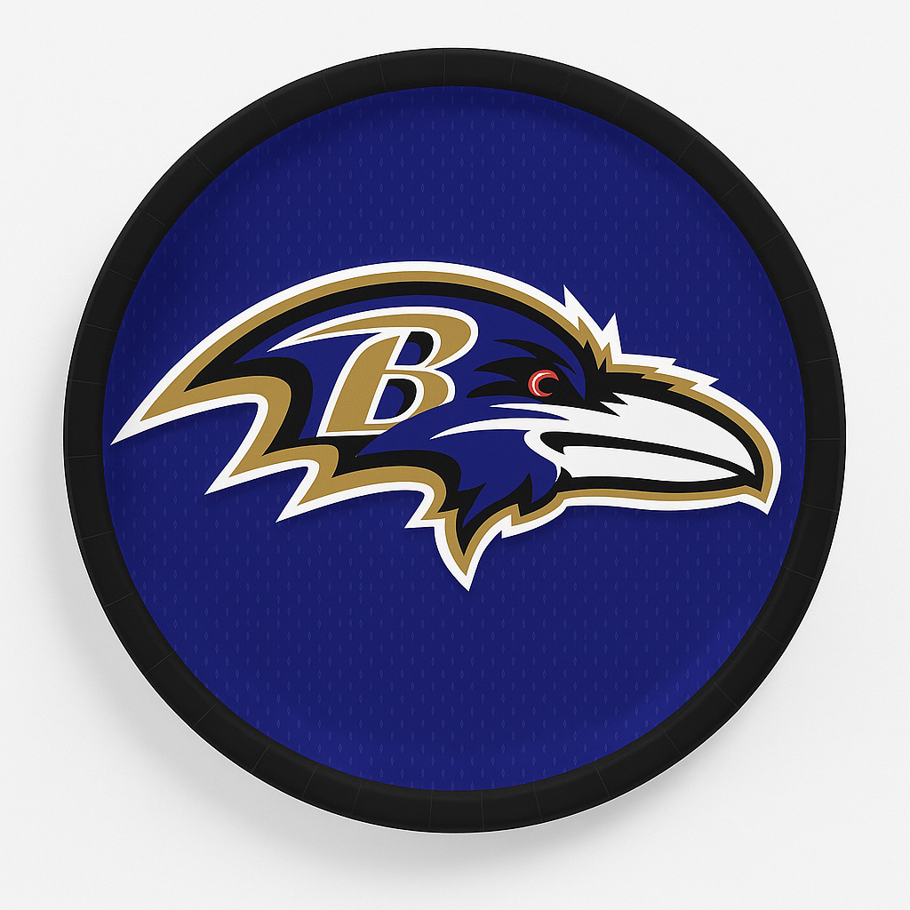 Baltimore Ravens 9" Round Paper Plates - NFL Party Supplies