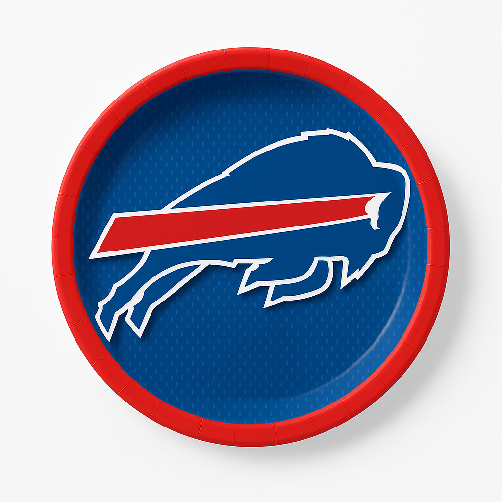 Buffalo Bills 9" Round Paper Plates - NFL Party Supplies