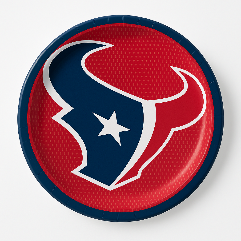 Houston Texans 9" Round Paper Plates - NFL Party Collection