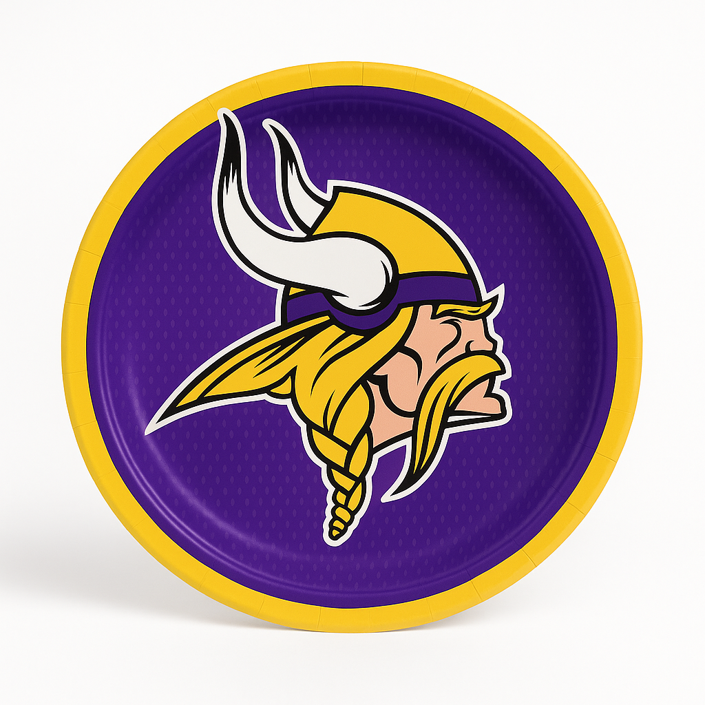 Minnesota Vikings 9" Round Paper Plates - NFL Party Collection