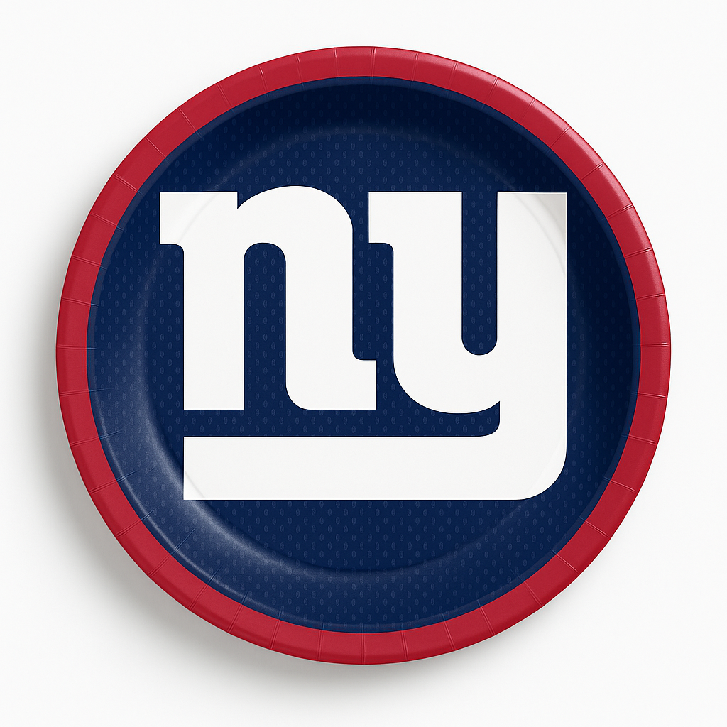 New York Giants 9" Round Paper Plates - NFL Party Essentials