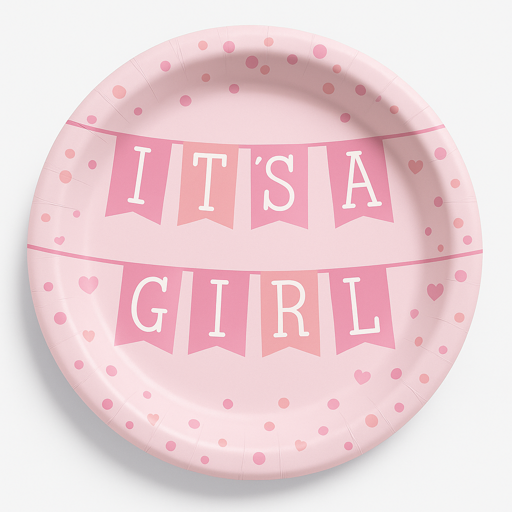 It's a Girl 8.5" Baby Shower Paper Plates