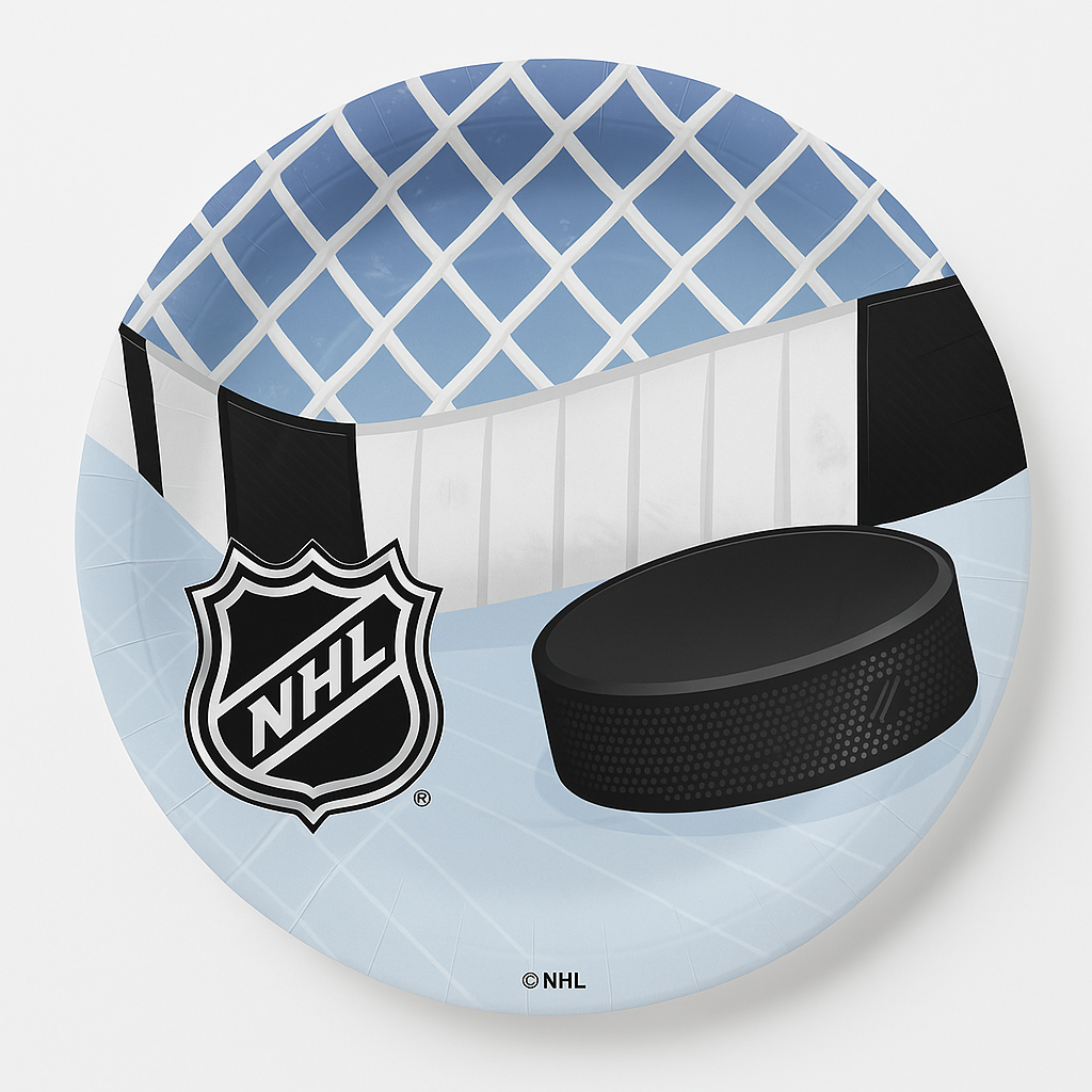 NHL Ice Time 9" Round Paper Plates, 8-Pack