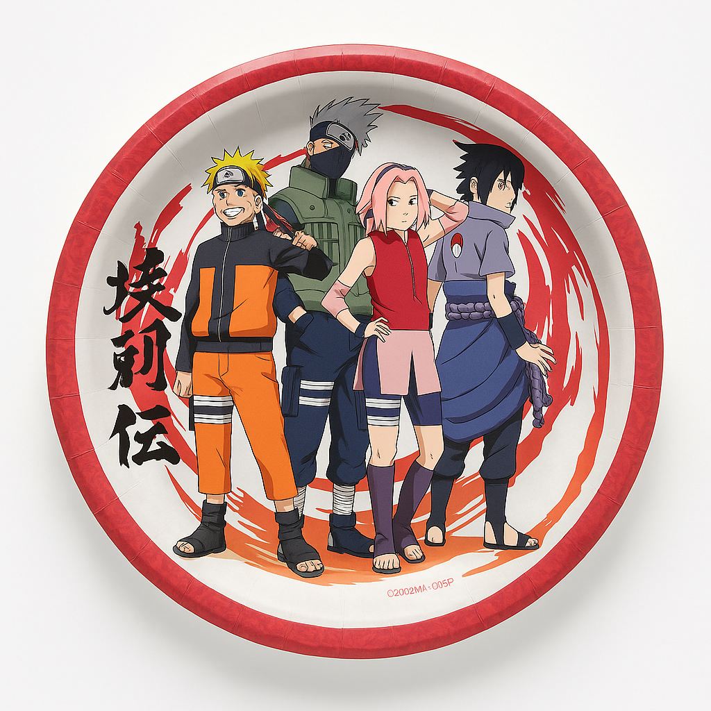 Naruto 9-Inch Round Paper Plates, 8 Pack