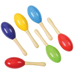 Mini Wooden Maracas - 12 Count