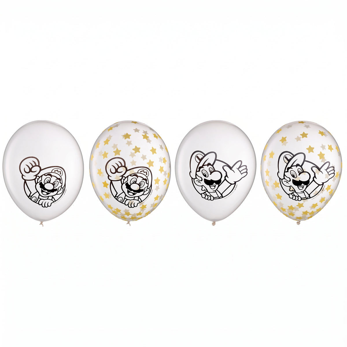 Nintendo Super Mario Bros Confetti Latex Balloons - 12", 6-Pack