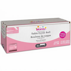 New Pink Plastic Table Cover Roll with Cutter - 54 x 126 ft