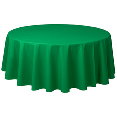 Festive Green Flannel Backed Round Table Cover - 84"