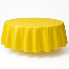 Yellow Sunshine Round Flannel Backed Table Cover - 84"