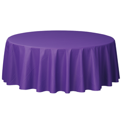 New Purple Round Flannel Backed Table Cover - 84"