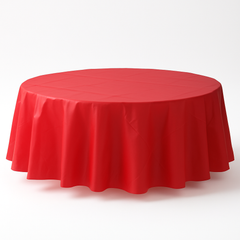 Apple Red Flannel Backed Round Table Cover - 84"