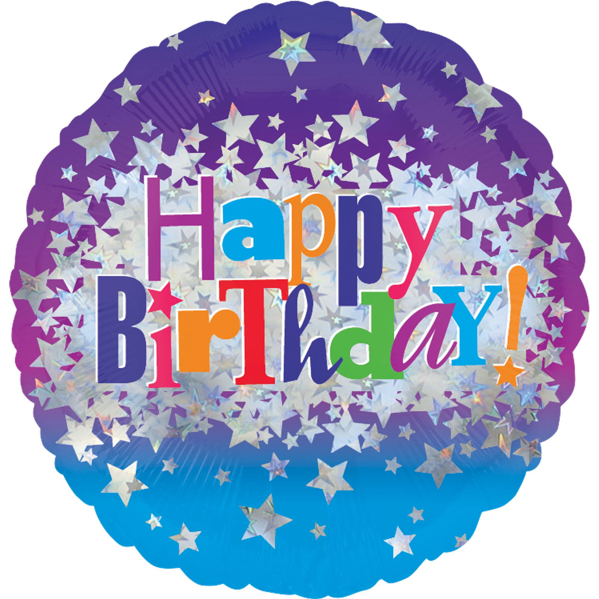 18" Holographic Happy Birthday Foil Balloon
