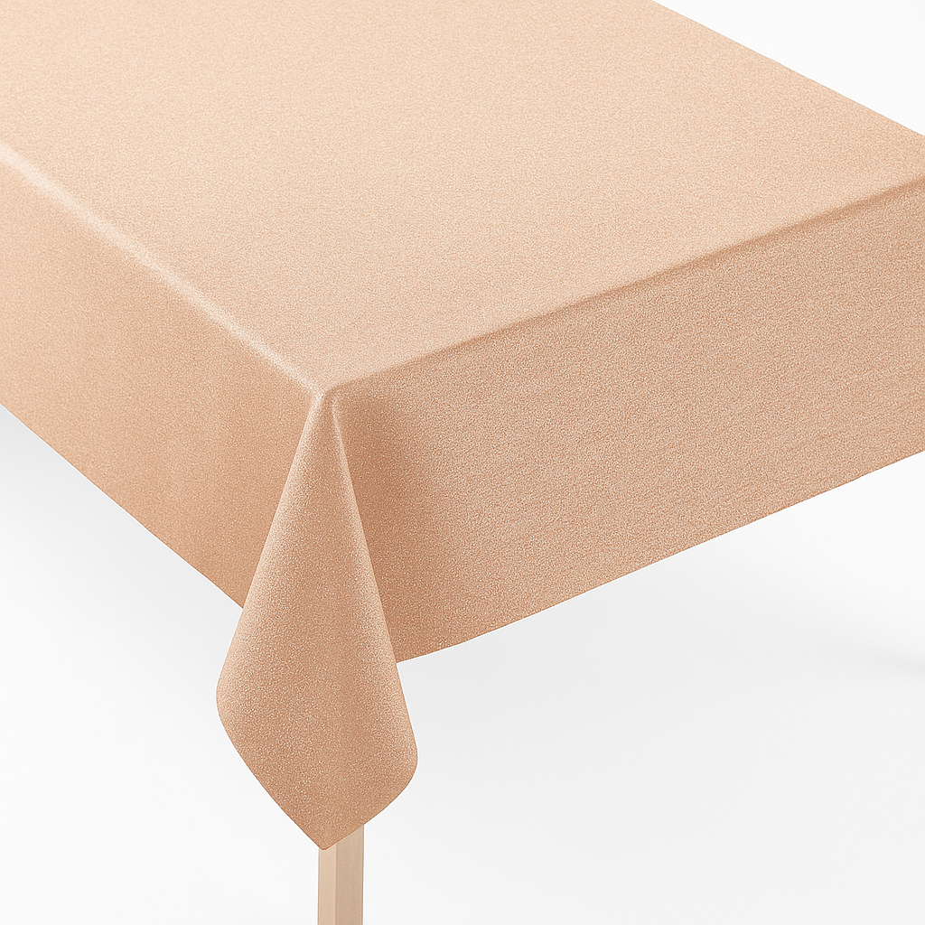 Elegant Rose Gold Fabric Table Cover - 60x84 Inch