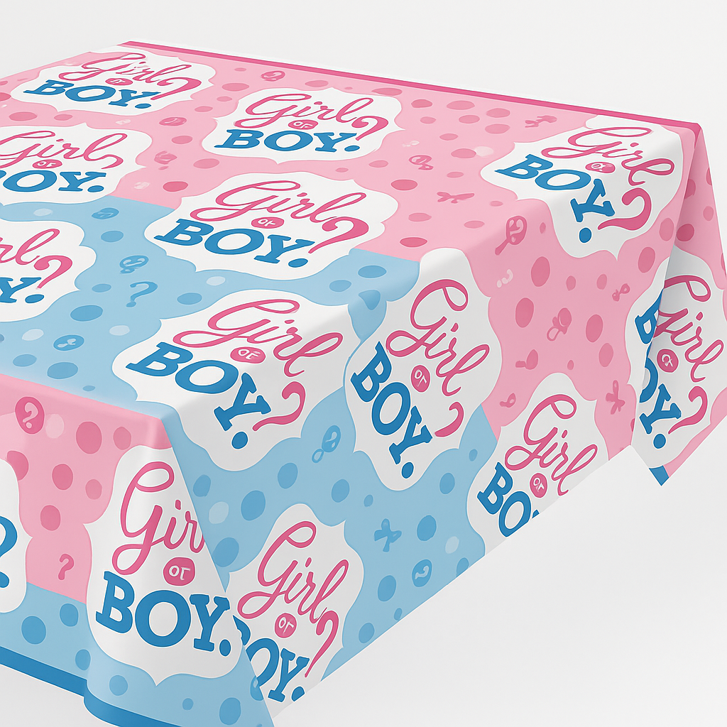 "Girl or Boy?" Gender Reveal Plastic Table Cover