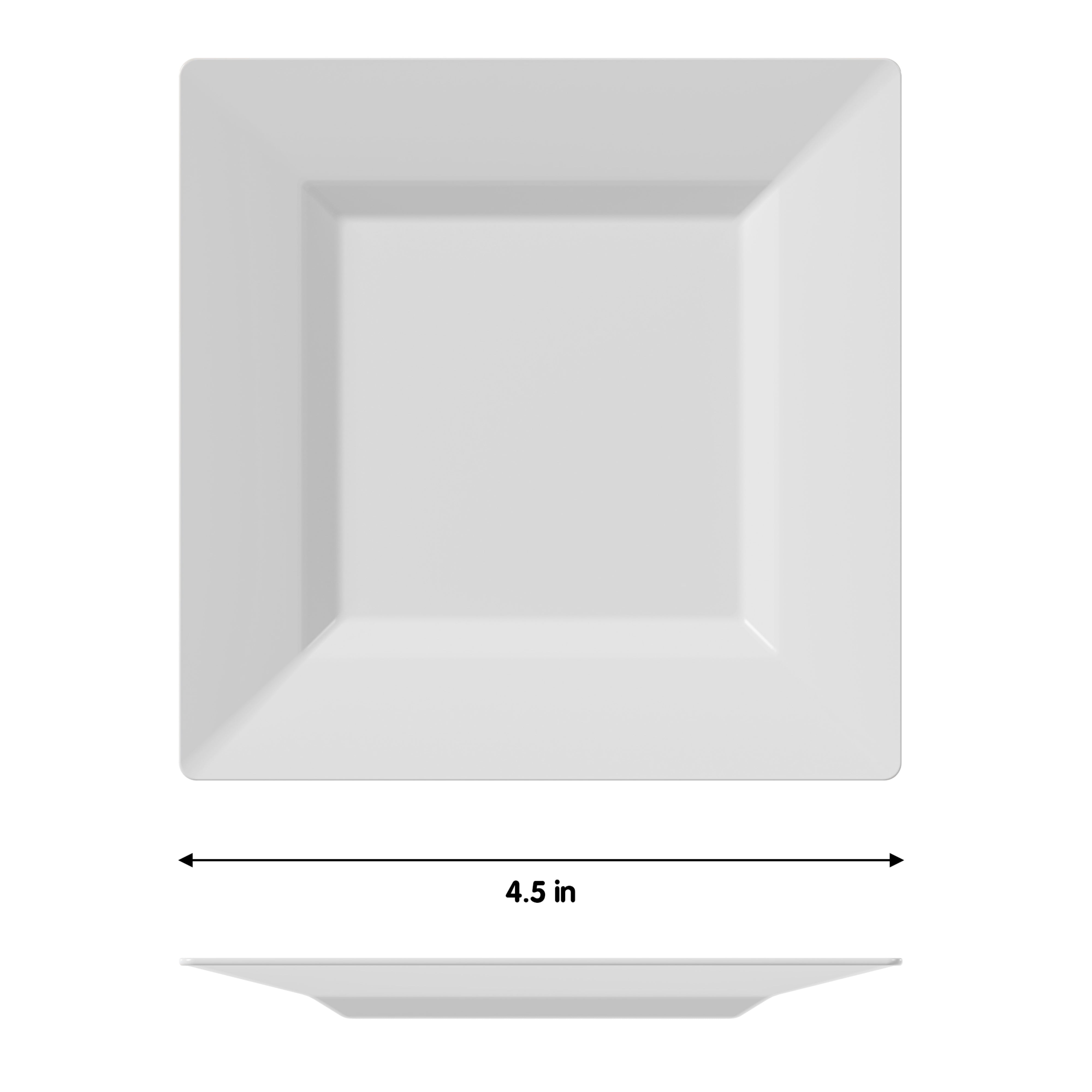 4.5 In. White Square Plates | 600 Count