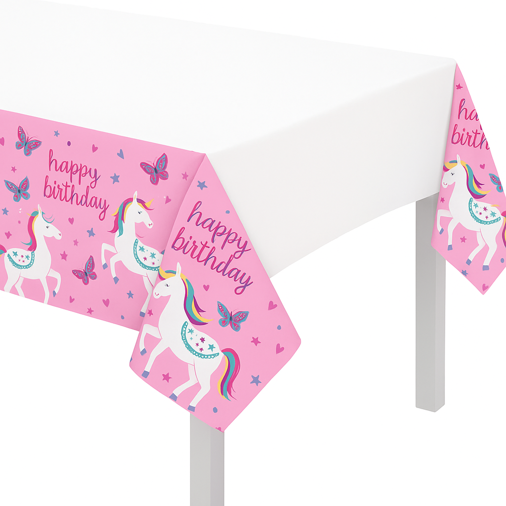 Enchanting Unicorn Birthday Plastic Table Cover