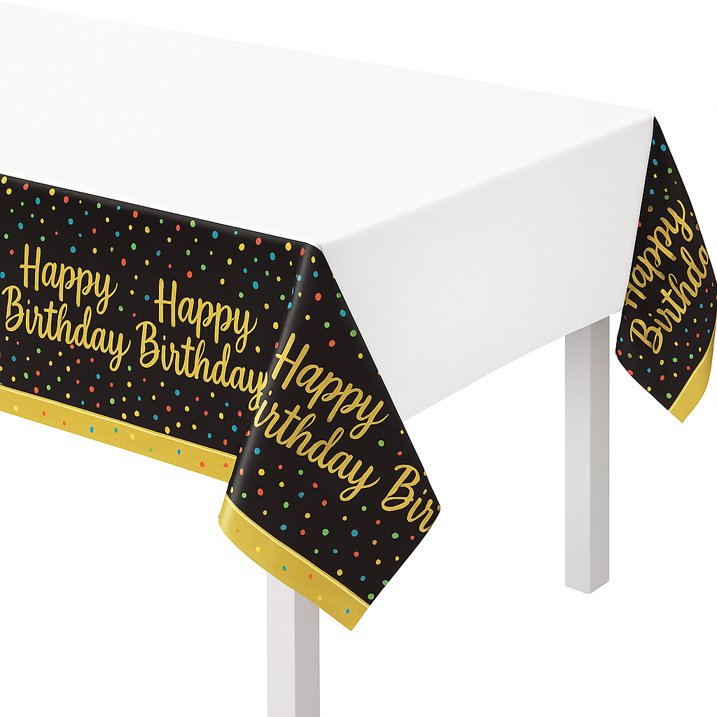Colorful Confetti Plastic Table Cover