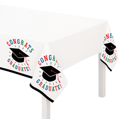 "Congrats Graduate" Plastic Table Cover - 3 Pack