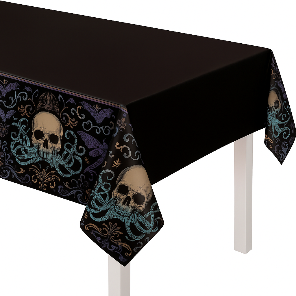 Dark Academia Halloween Plastic Tablecover