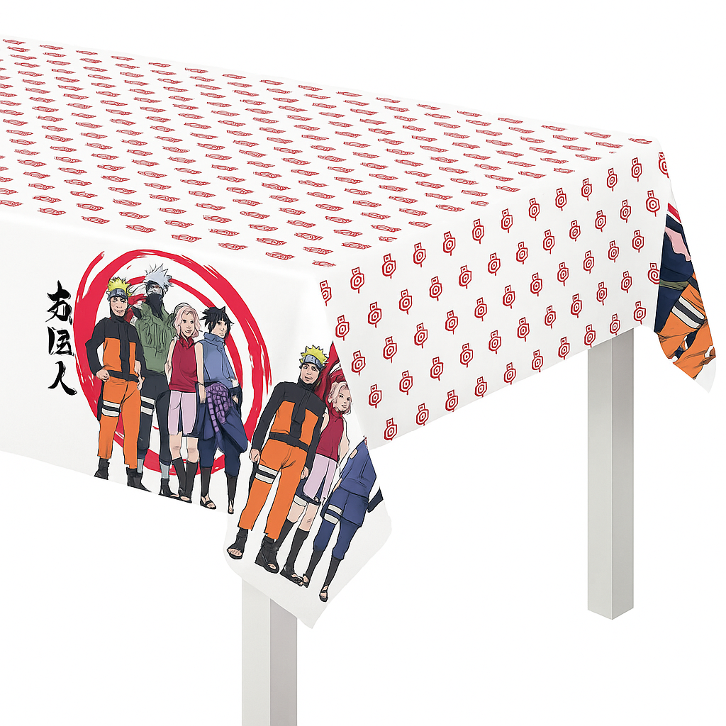 Naruto Anime Plastic Table Cover - Perfect for Kids' Parties