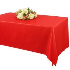 Apple Red Flannel-Backed Vinyl Fitted Table Cover, 72-inch - 72 in.