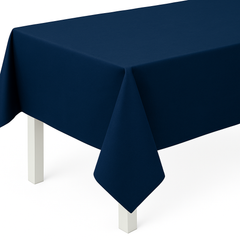 True Navy Flannel-Backed Vinyl Table Cover, 54" x 108"