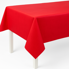 Vibrant Apple Red Flannel Back Table Cover