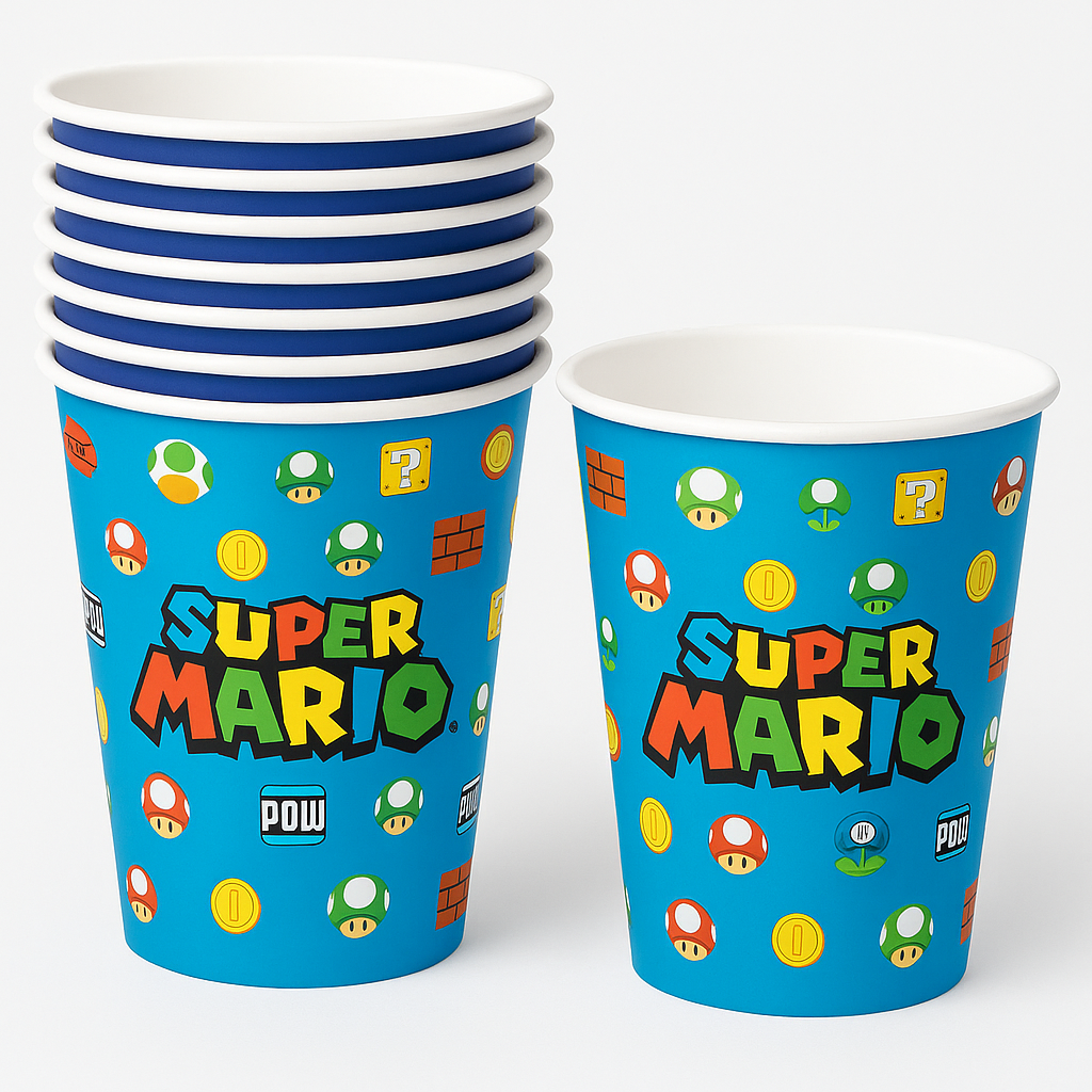 Super Mario 9 oz Paper Cups - Set of 8
