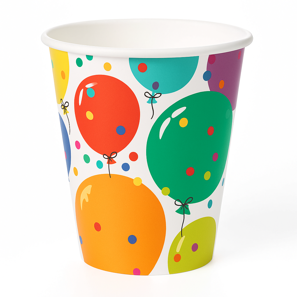 Colorful Balloon Print 9 oz. Paper Cups