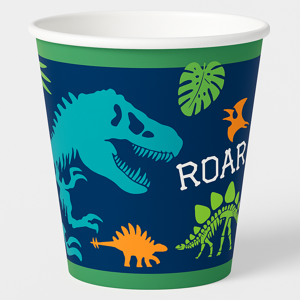 Dino-Mite 9 oz. Paper Cups for Kids' Birthday Parties