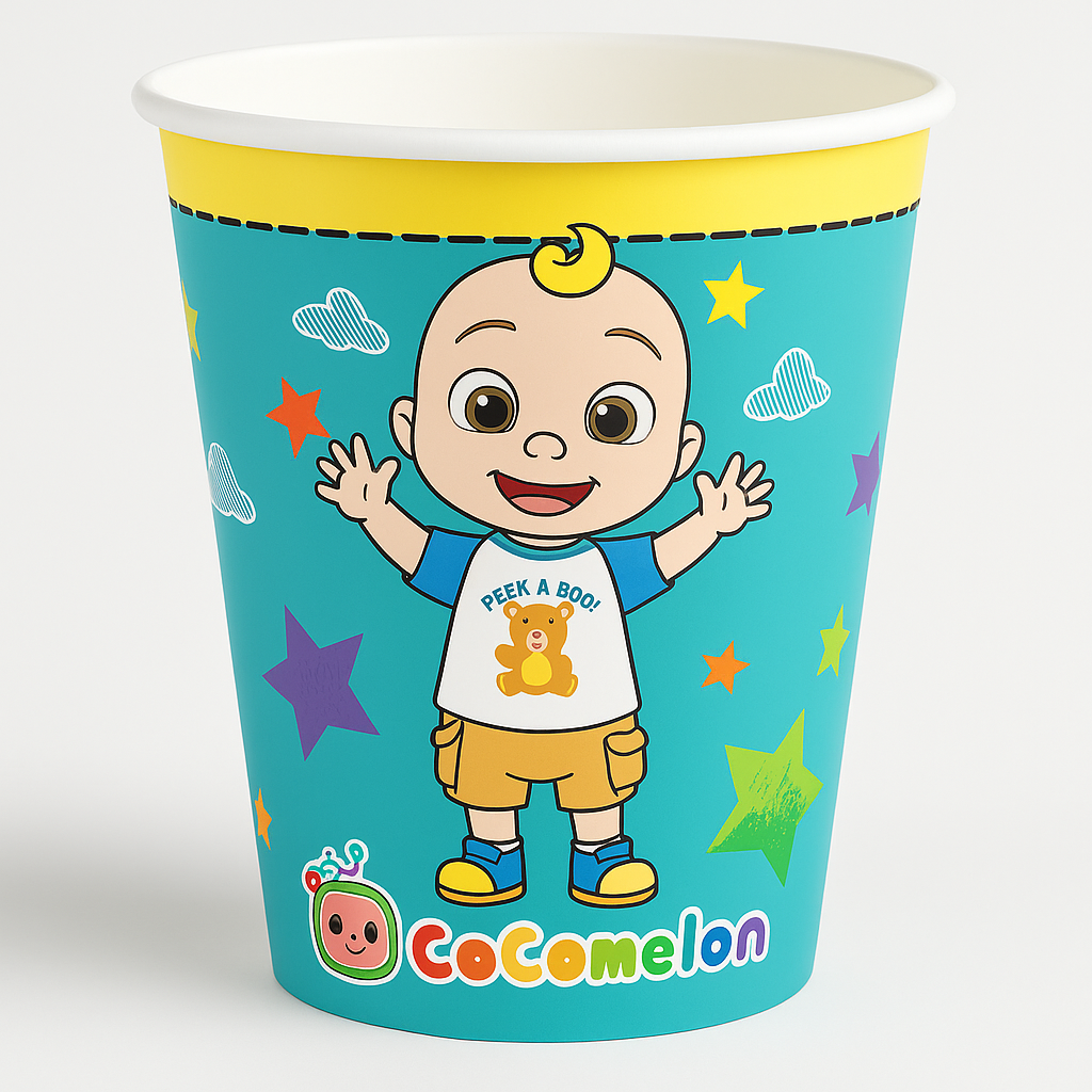 CoComelon 9oz Paper Cups - 8 Pack for Kids' Birthday Parties