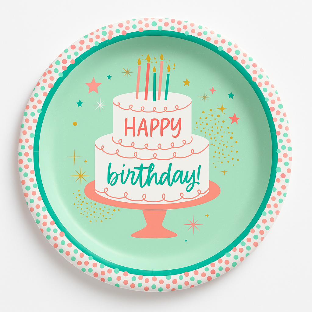 Happy Birthday 10.5" Decorative Paper Plates